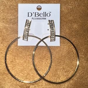 D'Bello Leona Grenada Gold hoop earrings with rhinestone’s